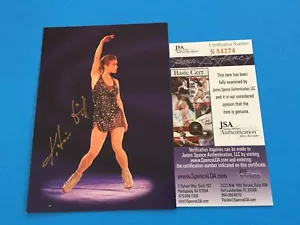 Katarina Witt Figura Patinaje Medalla de Oro Firmada Automática 4x6 FOTO JSA Certificado AUTENTICIDAD - Imagen 1 de 2