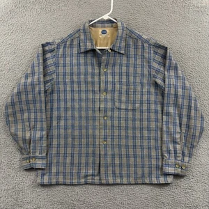 Camicia vintage Sears pellegrino uomo grande blu a quadri colletto ad anello anni 60 manica lunga USA - Foto 1 di 14
