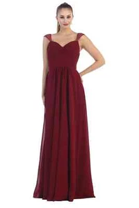 Womens Dresses For Evening Bridesmaid Long V-Neck Sleeveless A-Line Plus Size - Picture 1 of 24