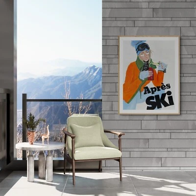 Giclees Apres Ski 18" x 24" edición limitada $140 S/N certificado de autenticidad Foto 1 de 4