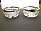 Pair of NEW Vintage Leonard of Italy Cut Crystal Glass 5" Candy or Nut Dishes.
