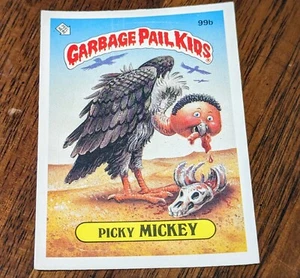 1986 Topps Garbage Pail Kids # 99b  PICKY MICKEY  Vintage  - Picture 1 of 2