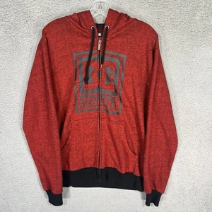 Vintage DC Shoe Co Hoodie Mens Small Red Full Zip Skater Grunge Drawstring Y2K - Picture 1 of 6