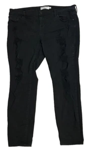 Torrid Jeans Womens 18R Black Skinny Distressed Denim Mid Rise 40W x 29L - Picture 1 of 11