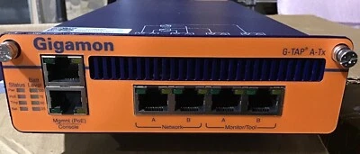 Gigamon G-TAP A-TX GTP-ATX01 4-Port PoE Tap Splitter 10 GigE G-TAP A Series - Image 1 of 4