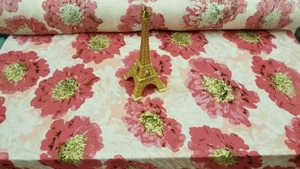 Rayon Challis Fabric By The Yard Floral Pink Blush Flowers Soft Dress Fashion - Picture 1 of 11