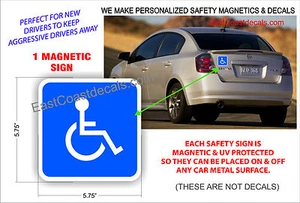 HANDICAP SAFETY Magnetic Sign SYMBOL NEW Heavy Duty Magnetic On & Off with Ease - Picture 1 of 2