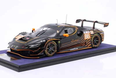 New LOOKSMART FERRARI 296 GT3 3.0L V6 2024 1:18 Model Car BLACK LS18LM051 KidBX - Bild 1 von 3