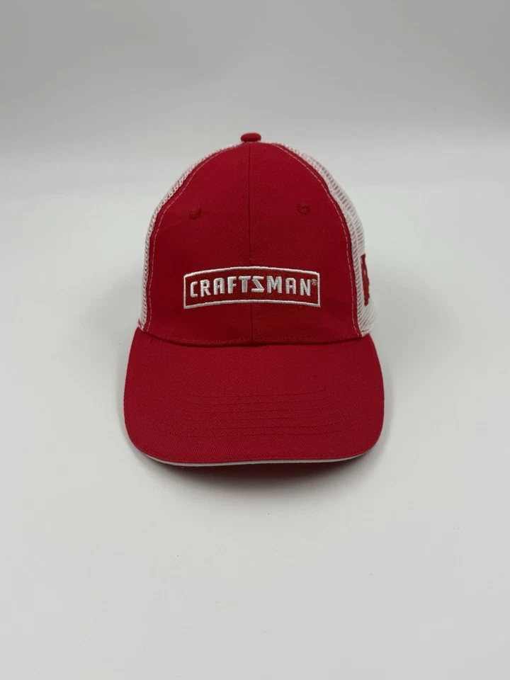 Boné de beisebol artesão vermelho branco ACE caminhoneiro com malha traseira Snapback - Imagem 1 de 4