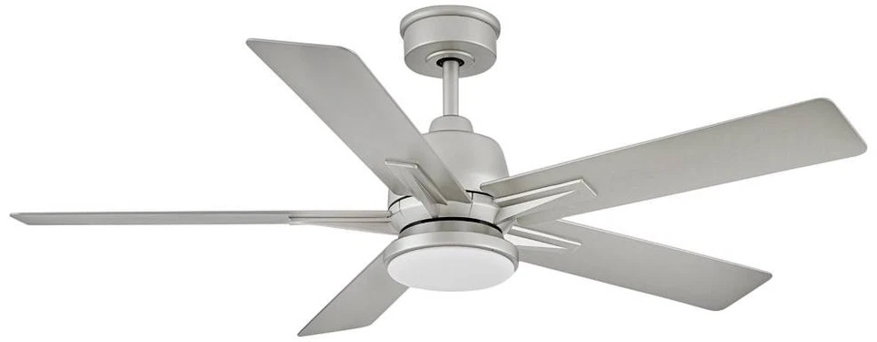 Ventilador inteligente 52" Hinkley Alta LED classificação úmida 5 lâminas níquel escovado - Imagem 1 de 1