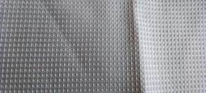 Cream jaquard sample Panel size 40 x 30cm with tiny checks approx 4mm square - Picture 1 of 3