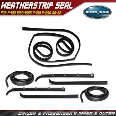 8x Kit de sellado de barrido de ventana interior y exterior y canal y puerta para Ford Foto 1 de 4