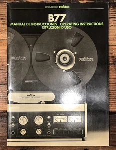 Studer Revox Model B77 Reel to Reel Owners / User Manual *Original* - Picture 1 of 1