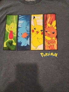 Camiseta Pokémon Gen 3 Pikachu Mudkip Tortchic Treecko Adulto Camiseta Grande - Imagen 1 de 8