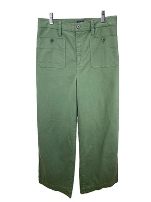 J. Crew Women's Slim Wide-Leg Sailor Twill Pant Olive Size 31 (10-12) - Image 1 of 4