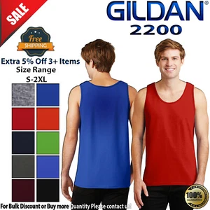 Gildan G220 Mens Sleeveless Ultra Cotton Round Neck Stylish Tank Top - Picture 1 of 15