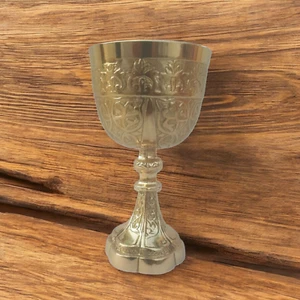 Massiver Messing Weinkelch Trinken gebraucht für Bierkrug Kelch Glas Geschenk Wohndeko - Bild 1 von 7