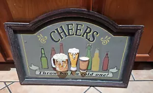3D Pub Schild Cheers Throw Back A Cold One Bar Schild - Bild 1 von 1