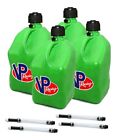 VP Racing Green Square Fuel Jug Diesel Gas Can 4 Pack + 4 Fill Hoses Off Road