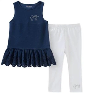 Juicy Couture Kleinkind Mädchen marineblau 2-teiliges Leggings Set Größe 3/6M 6/9M 12M 18M 24M $ 60 - Bild 1 von 1