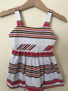 Ralph Lauren 6M Tunic Dress Cotton Striped White Black Pink Yellow - Picture 1 of 4