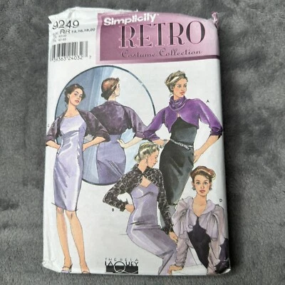 Simplicity 9249 Retro Costume Pattern Size 14–20 Misses Shrugs 1940s Style - Image 1 of 4