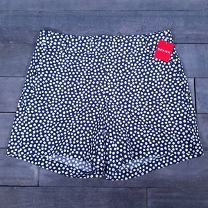 SPANX Pull On 6" Sunshine Shorts Womens Size MEDIUM Navy Polka Dots Athletic - Picture 1 of 8