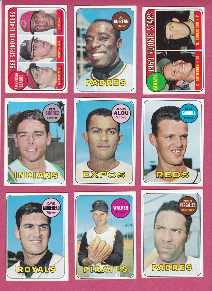 Tarjetas de béisbol Topps 1969 - comunes, en su mayoría EX+ a EXMT Foto 1 de 1