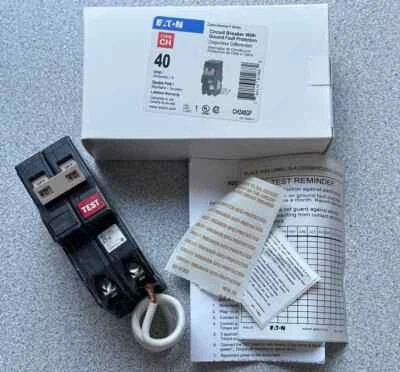 Eaton Cutler Hammer CH240GF Circuit Breaker CH 40 Amp 2 Pole 120/240V GFCI NEW
