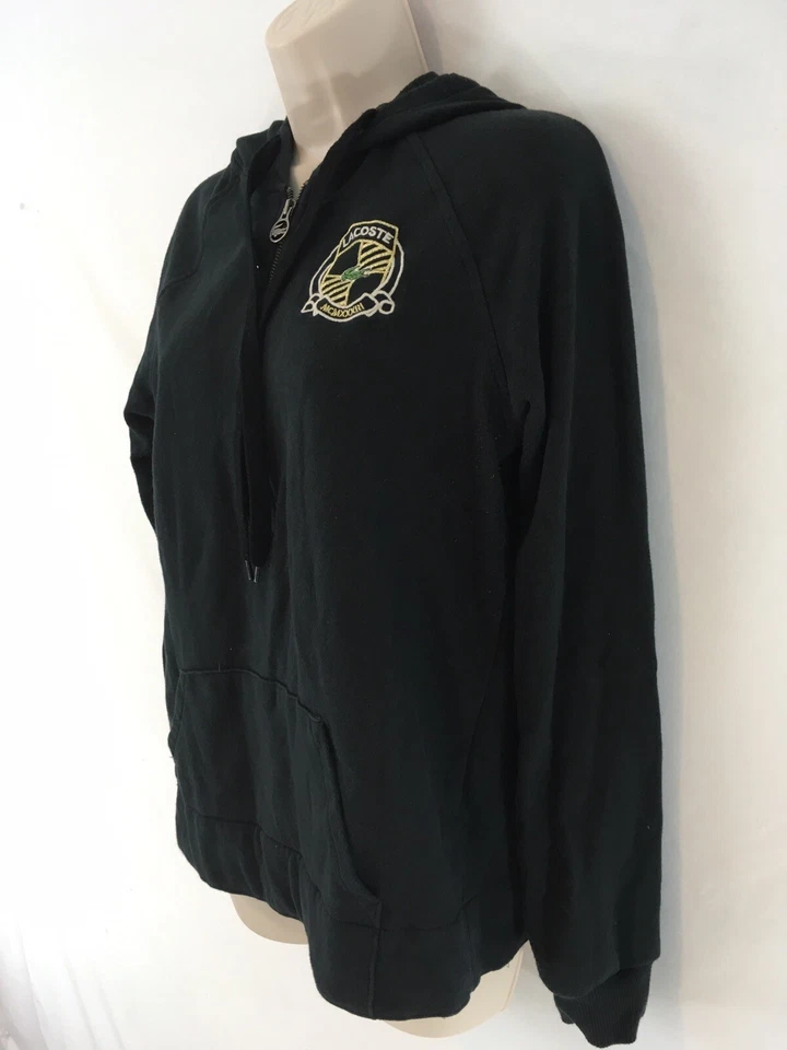 LaCoste Alligator 44 Negro Media Cremallera Algodón Pullover Sudadera con Capucha Sudadera Foto 1 de 4