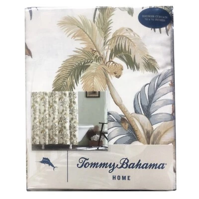 HTF brand new Tommy Bahama NADOR PALMS 72 x 72 inch Cotton Fabric Shower Curtain - Image 1 of 4