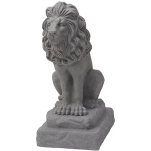 Wächter Löwe Statue Granit Garten Skulptur Outdoor Veranda Hinterhof Dekor 28 Zoll - Bild 1 von 12