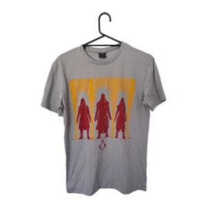 Red Silhouette Grey Assassin's Creed Size Large Mens T-Shirt - Picture 1 of 2