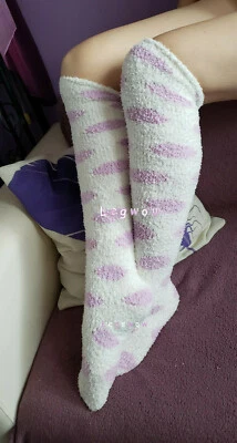 Acogedores calcetines a lunares por encima de la rodilla bota alta hasta el muslo OTK 28" de largo suave cosplay cama Foto 1 de 4