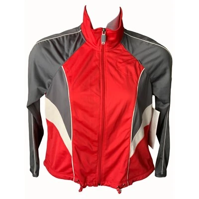 Oleg Cassini Sport красный трек куртка женщин маленький легкий молнии хлопок новый PL - Изображение 1 из 4