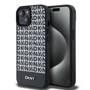 DKNY Printed Pattern Metal Logo Case für iPhone 15 mit MagSafe - Schwarz - Bild 1 von 3