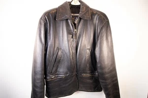 Vintage Winlit THICK Leather Bomber Biker Jacket Coat Insulated Flight Sz M - Picture 1 of 5