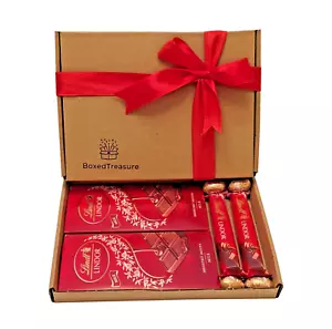 Lindt Lindor Milk Chocolate Bars & Mini Eggs Gift Box Hamper Easter Personalised - Picture 1 of 2