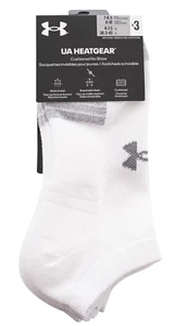 Under Armour HeatGear NS Sport Socks 3 Pk White. Size: Youth 4.5 - 8 - Picture 1 of 5
