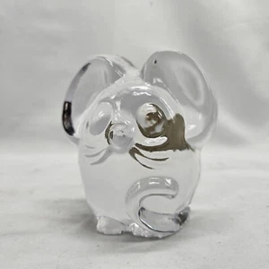 Vintage Imperial Lenox 4" Hand-Crafted Clear Glass MOUSE Paperweight Little Pals - Picture 1 of 12