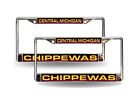 Central Michigan Chippewas Chrome Metal Laser Cut License Plate Frame - Set of