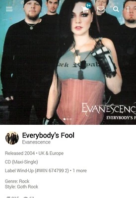 Evanescence ~ Everybody's Fool CDS Single 2004 [Unreleased Tracks/Videos] - Image 1 of 2