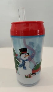 Vasos de muñeco de nieve de Navidad con tapa giratoria y pajitas giratorias - Imagen 1 de 7