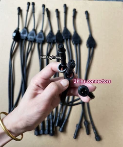 JHB Parts 10PCS (2pins) Y Splitter Wiring for WHITE LED Wheel Strips Rock Lights - Picture 1 of 2