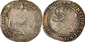 O021 Seltene Niederlande, Holland. 1668 Löwe Daalder. Delmonte-832, Davenport-4858, - Bild 1 von 4