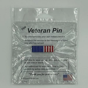 US American Flag Veteran Pin Pack of 2 Made in USA - Picture 1 of 3