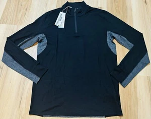 NWT! SMARTWOOL x VRST Merino Wool 1/4 Zip L/S Baselayer-$118-Black/Gray-Med - Picture 1 of 11