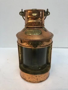 VINTAGE ANTIKES STERN Schiff nautische Laterne Kupfermessing - Bild 1 von 8