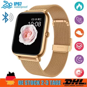 Damen Smartwatch Fitness Tracker mit Blutdruckmessung Schrittzähler Pulsmesser - Bild 1 von 16