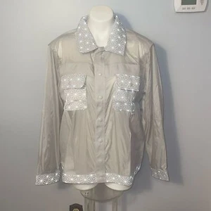 Walt Disney World Epcot Raumschiff Erde Silber/Hellgrau Jacke. Neu mit Etikett.  Groß. - Bild 1 von 13